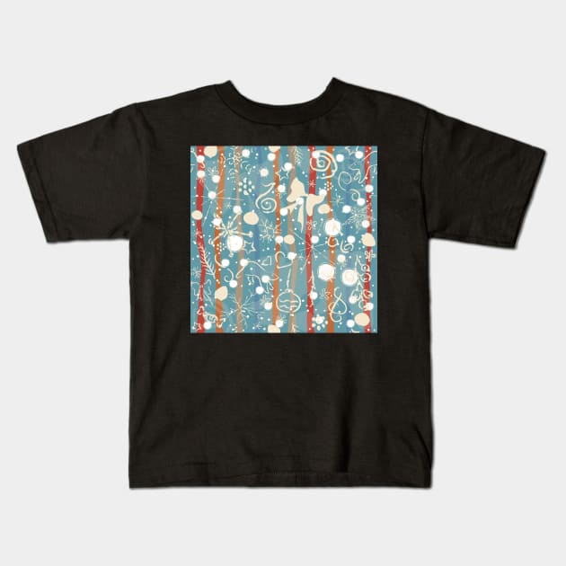 Merry Christmas Pattern Kids T-Shirt by Creative Meadows